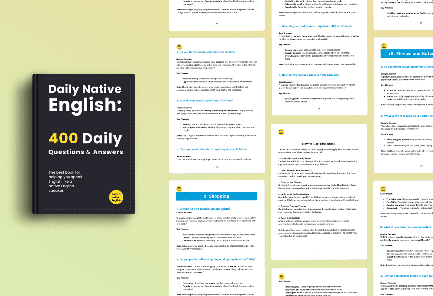 400 daily English conversation Q and A