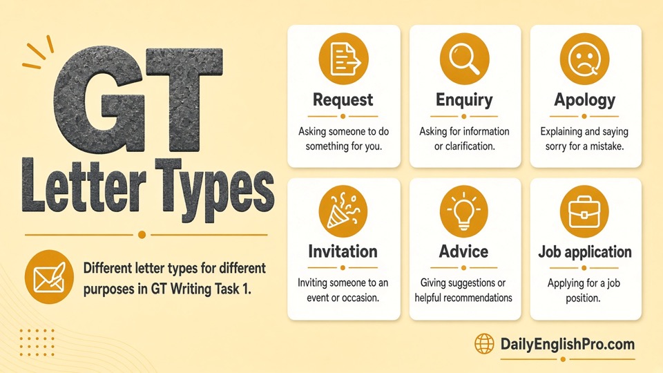 IELTS General Training letter types overview